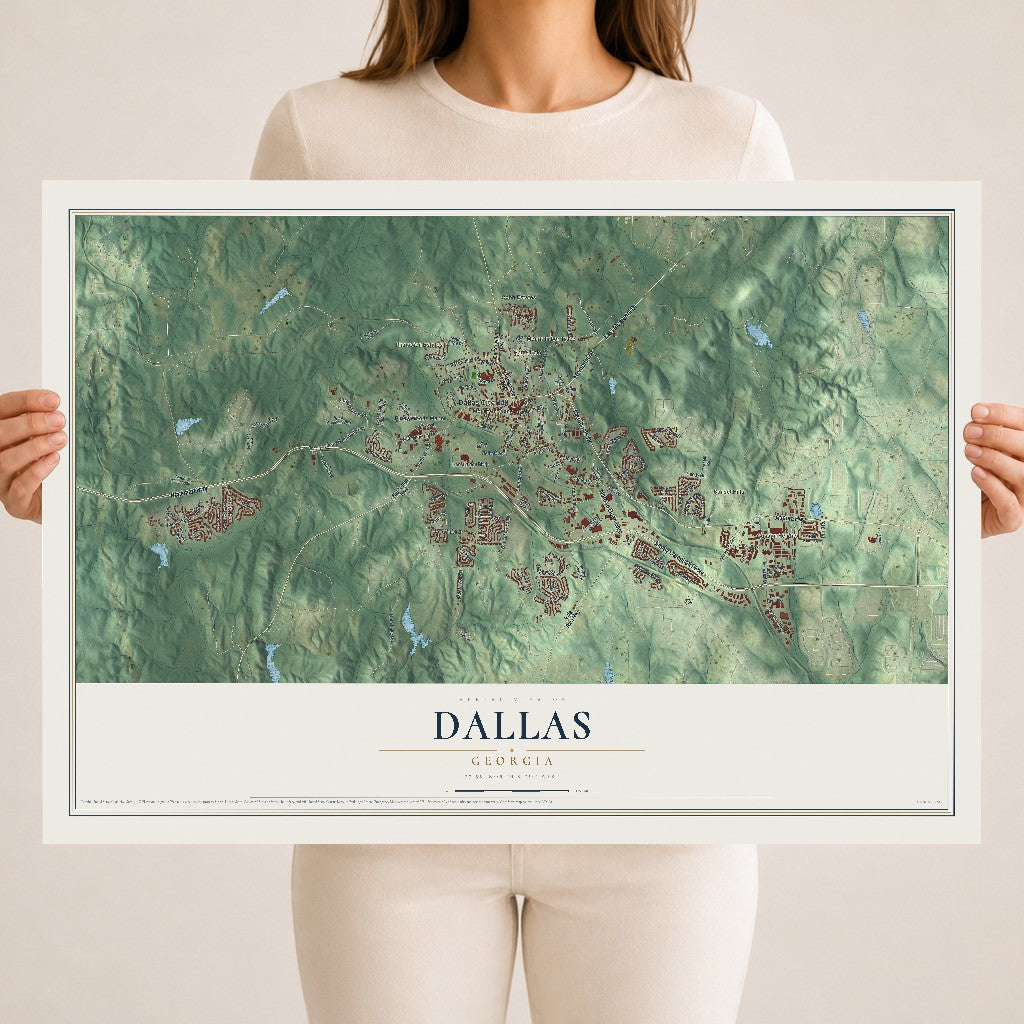 Dallas, Georgia map print, 18" x 24" Archival Matte Print mockup