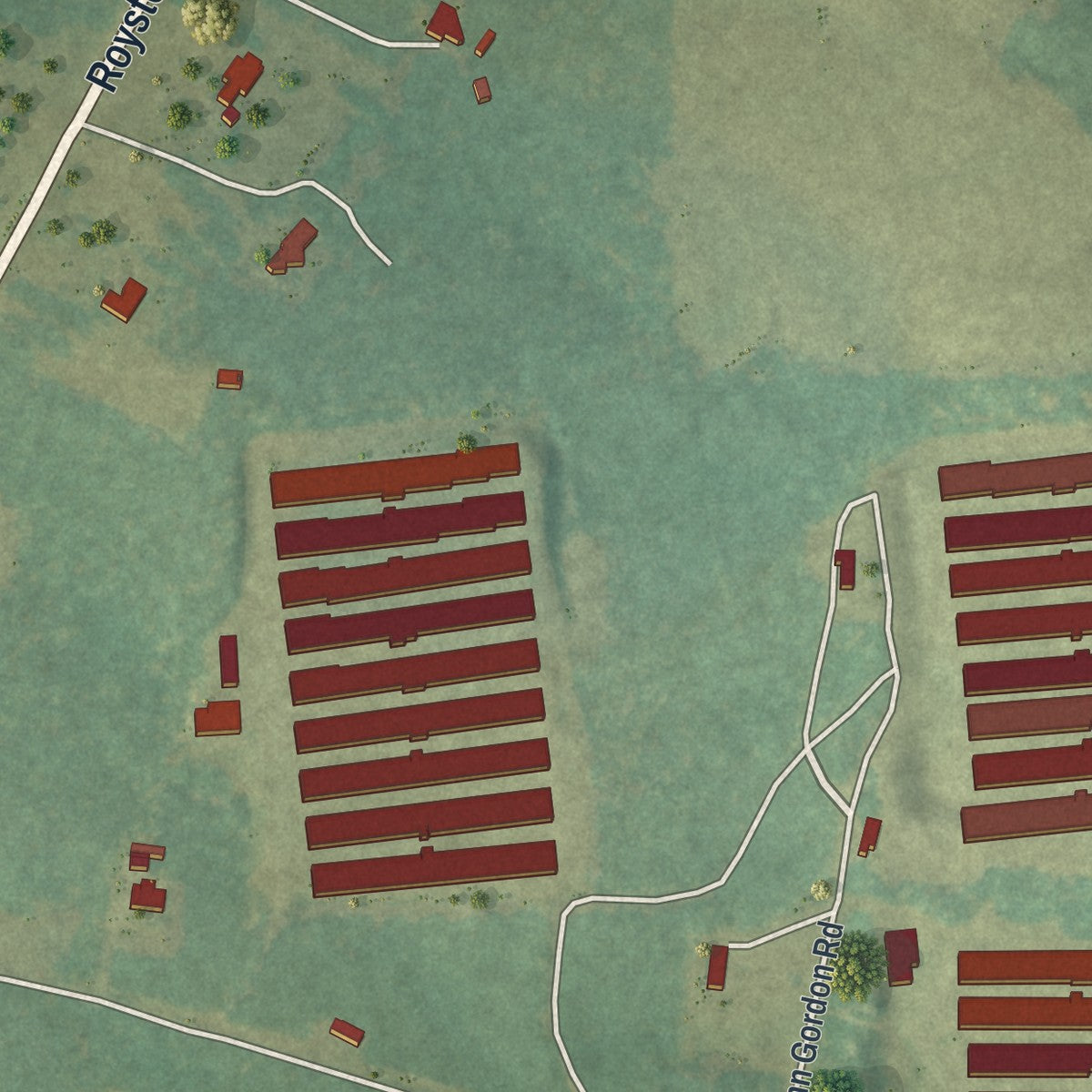 Close-up of the map of Eagle Grove, Georgia print showing street and building detail