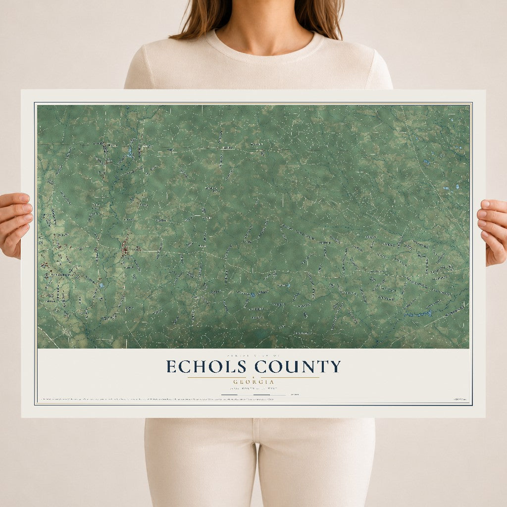 Echols County, Georgia map print, 18" x 24" Archival Matte Print mockup
