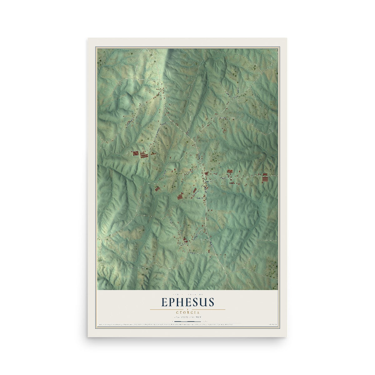 Ephesus, Georgia map print, 12" x 18" Archival Matte Print mockup