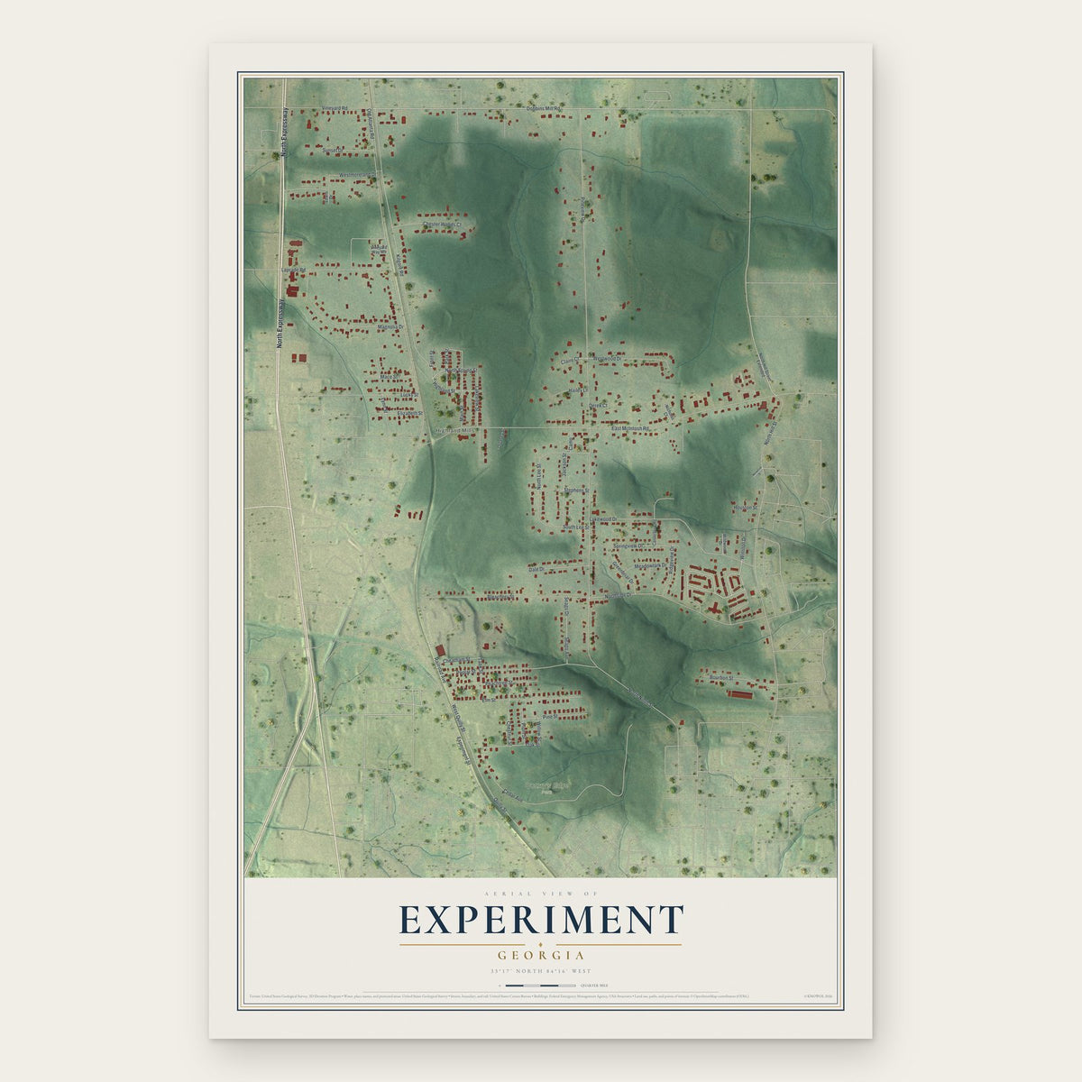 Experiment, Georgia map print, the full design