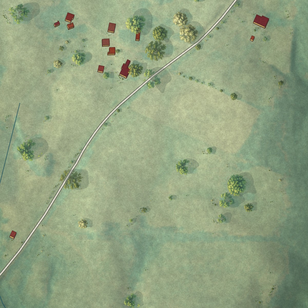 Close-up of the map of Glenn, Georgia print showing street and building detail