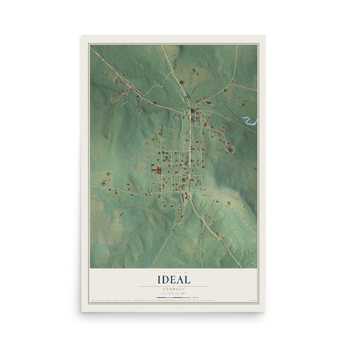 Ideal, Georgia map print, 12" x 18" Archival Matte Print mockup