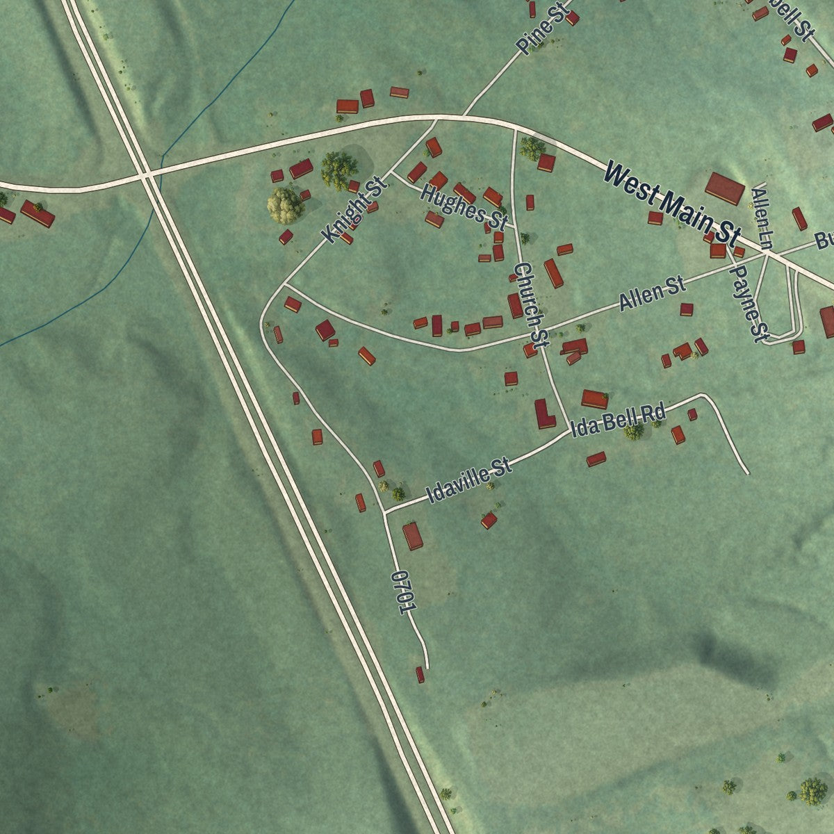 Close-up 2 of the Irwinton, Georgia map artwork