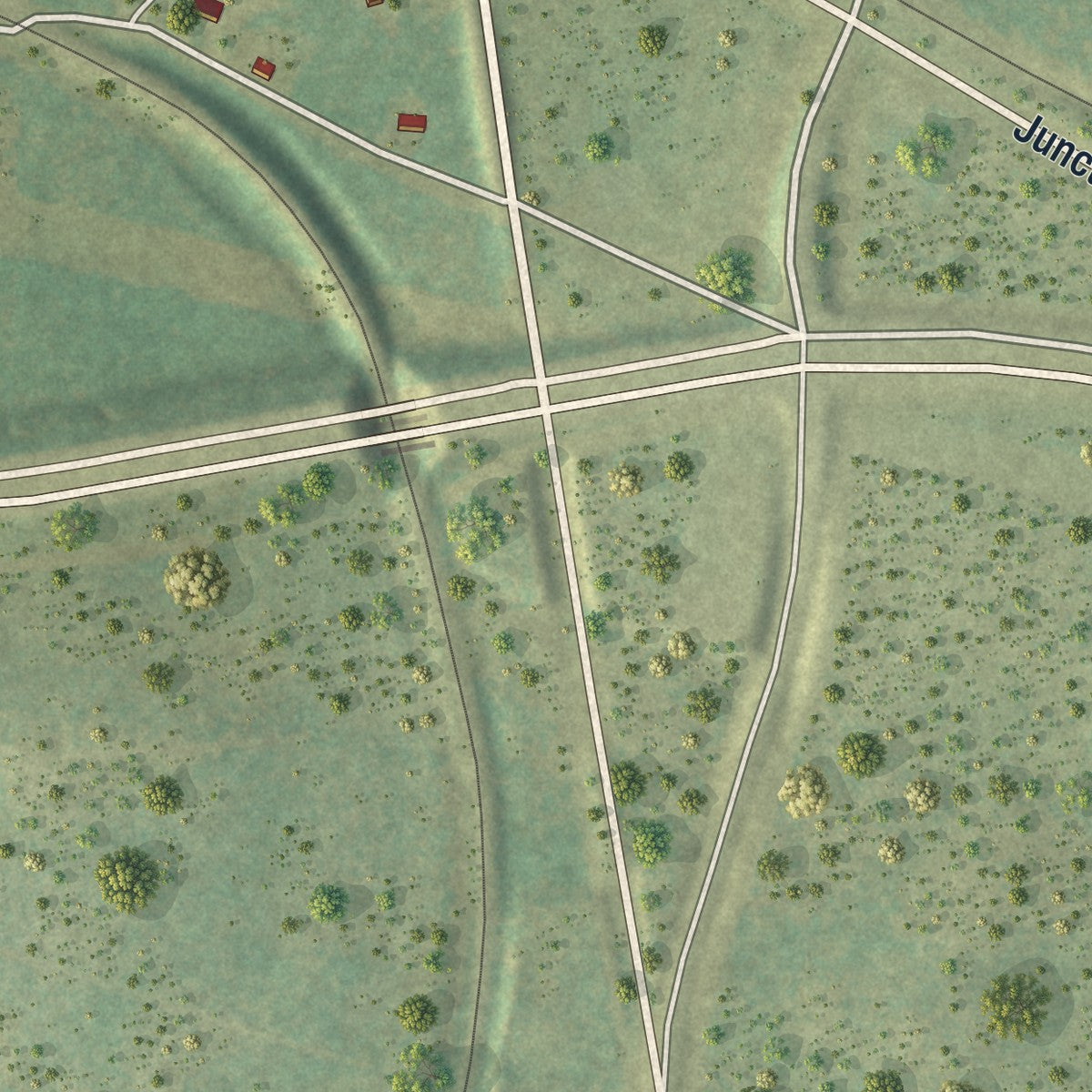 Close-up 1 of the Junction City, Georgia map artwork