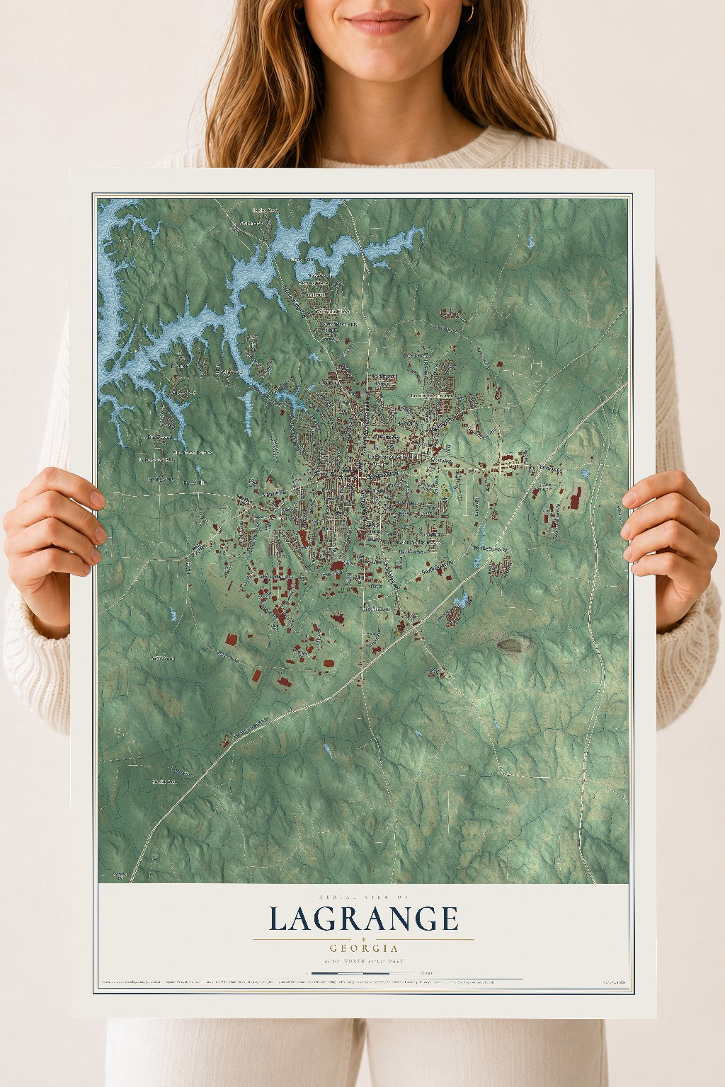 LaGrange, Georgia map print, 18" x 24" Archival Matte Print mockup