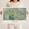 Lake City, Georgia map print, 12" x 18" Archival Matte Print mockup