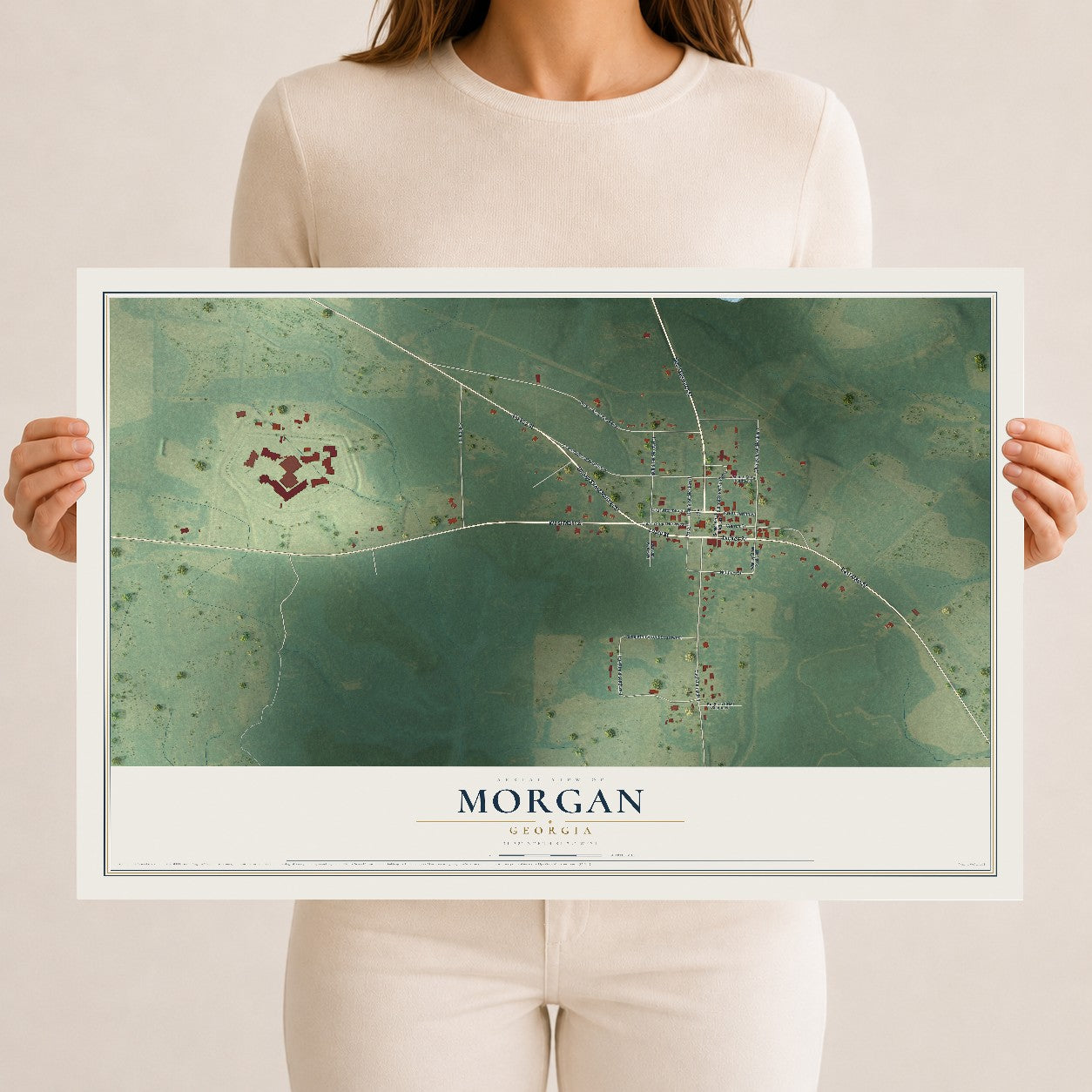 Morgan, Georgia map print, 12" x 18" Archival Matte Print mockup