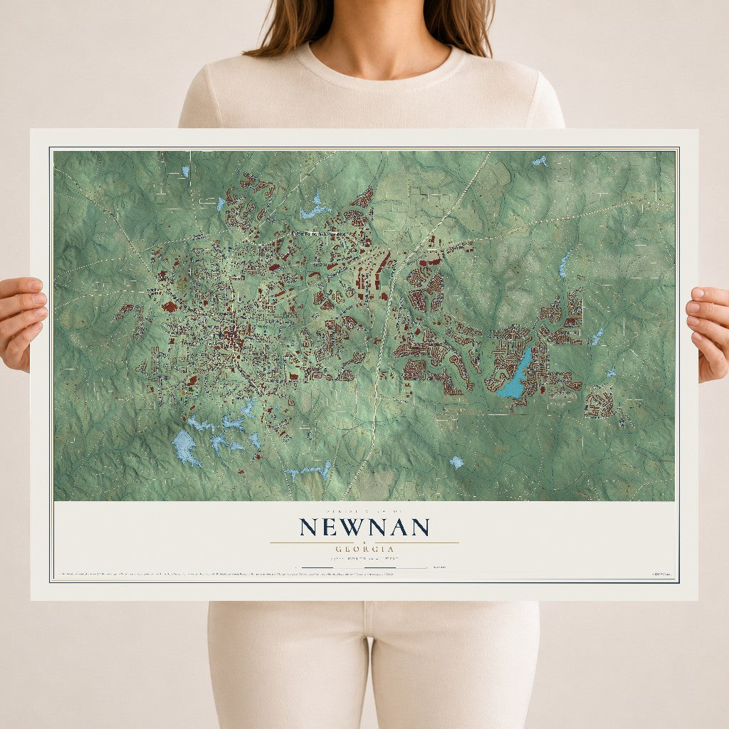 Newnan, Georgia map print, 18" x 24" Archival Matte Print mockup