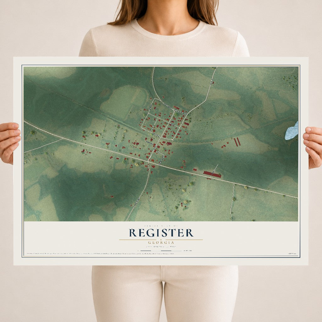 Register, Georgia map print, 18" x 24" Archival Matte Print mockup