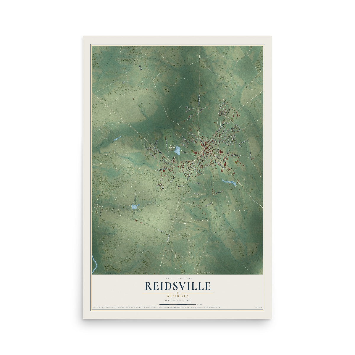 Reidsville, Georgia map print, 12" x 18" Archival Matte Print mockup