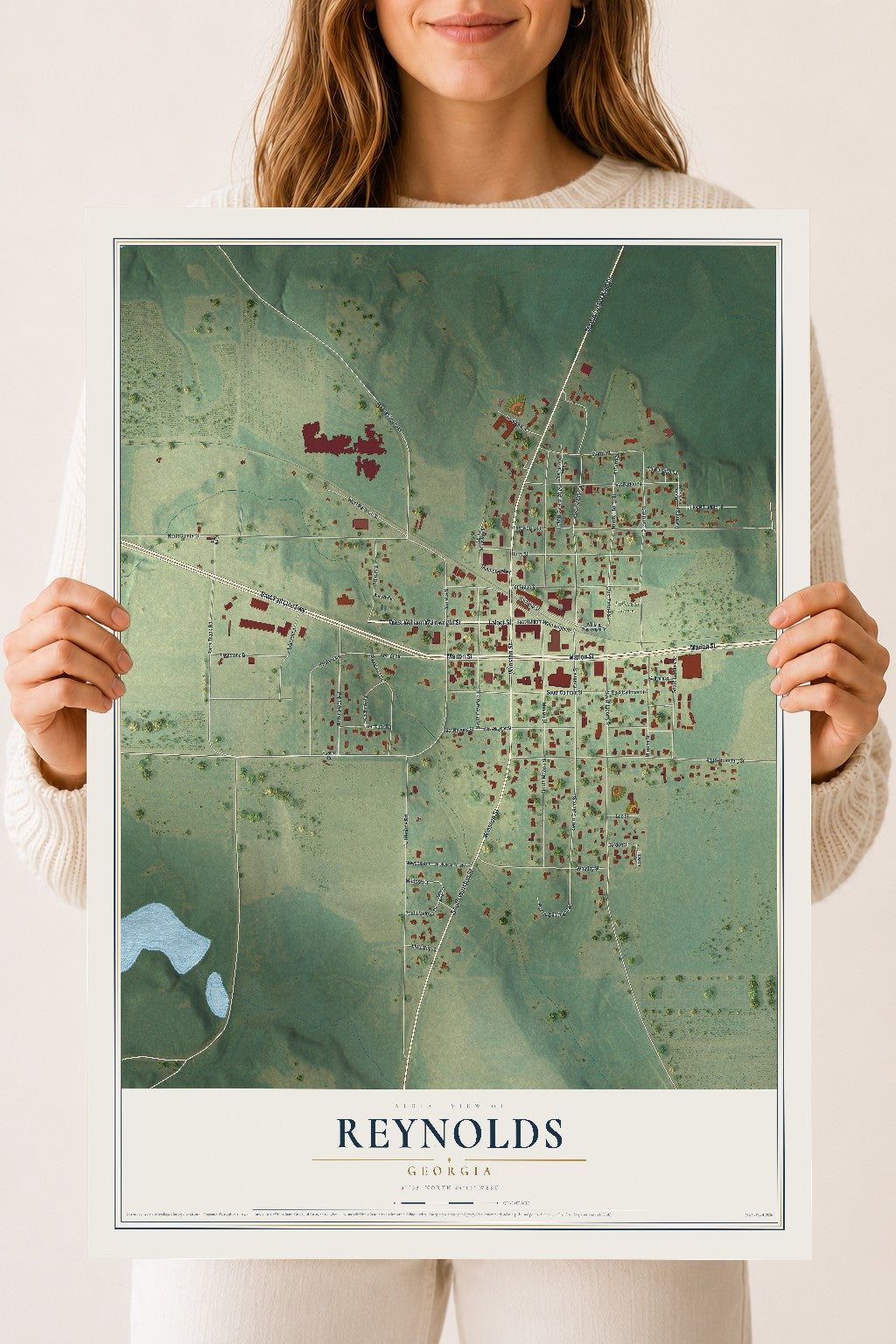 Reynolds, Georgia map print, 18" x 24" Archival Matte Print mockup