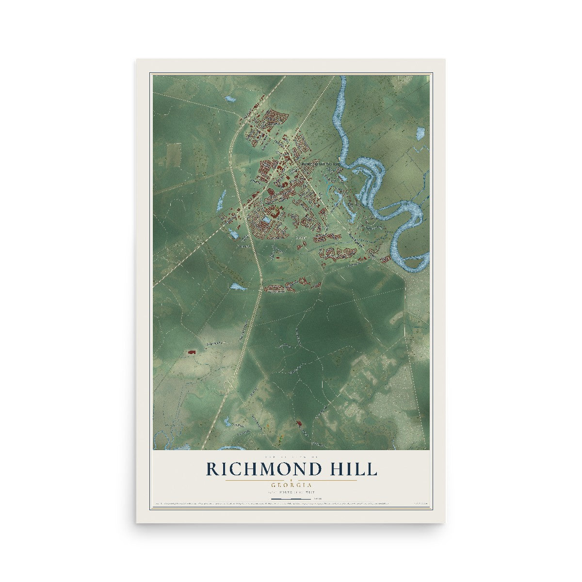 Richmond Hill, Georgia map print, 12" x 18" Archival Matte Print mockup