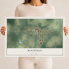 Rochelle, Georgia map print, 12" x 18" Archival Matte Print mockup