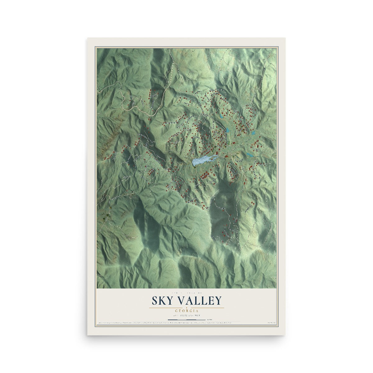 Sky Valley, Georgia map print, 12" x 18" Archival Matte Print mockup