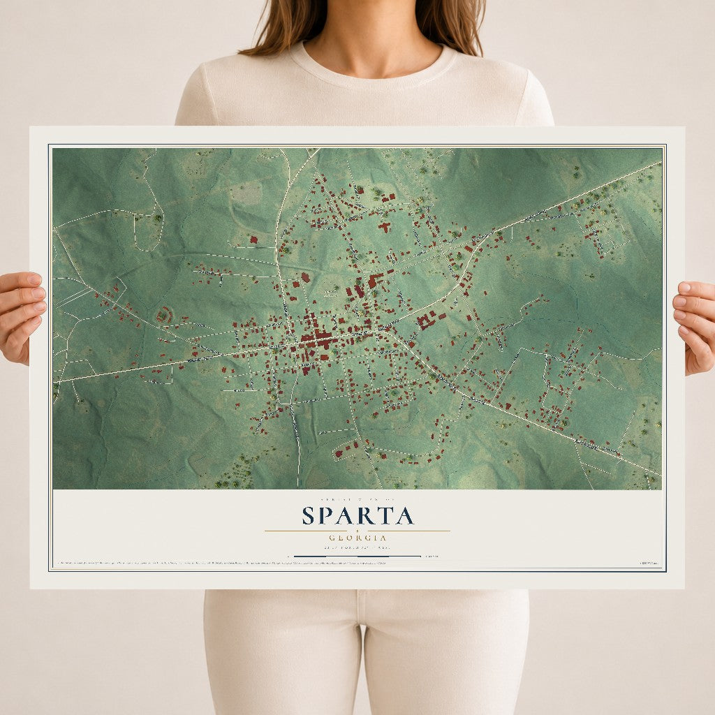 Sparta, Georgia map print, 18" x 24" Archival Matte Print mockup