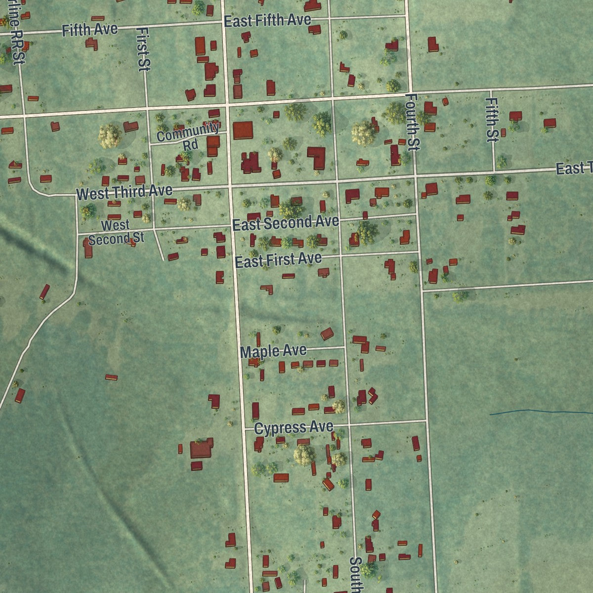 Close-up 1 of the Stillmore, Georgia map artwork