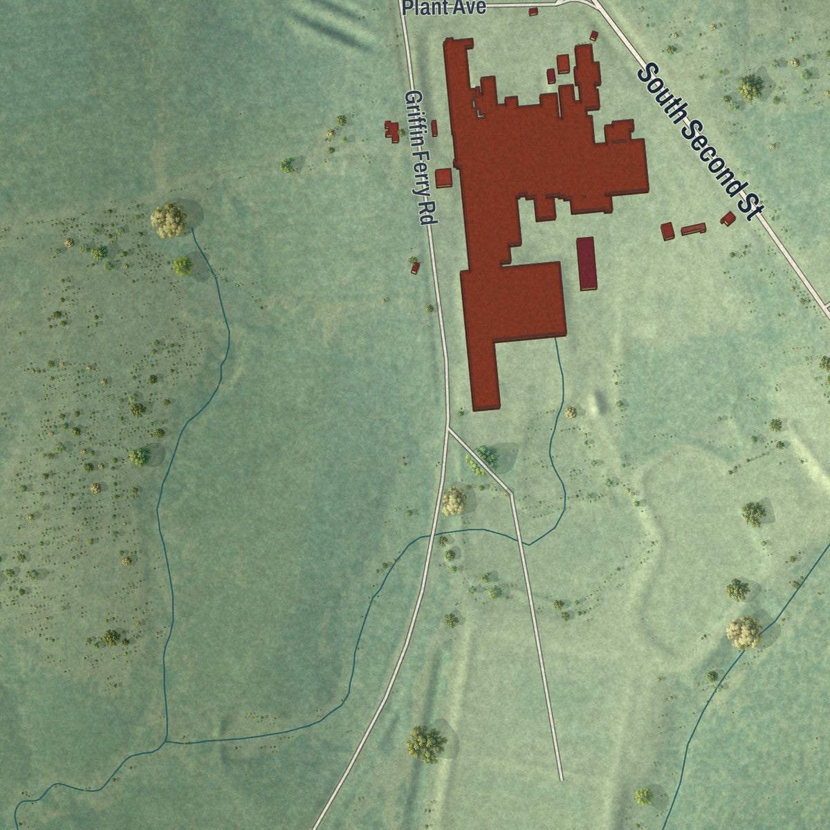 Close-up 2 of the Stillmore, Georgia map artwork