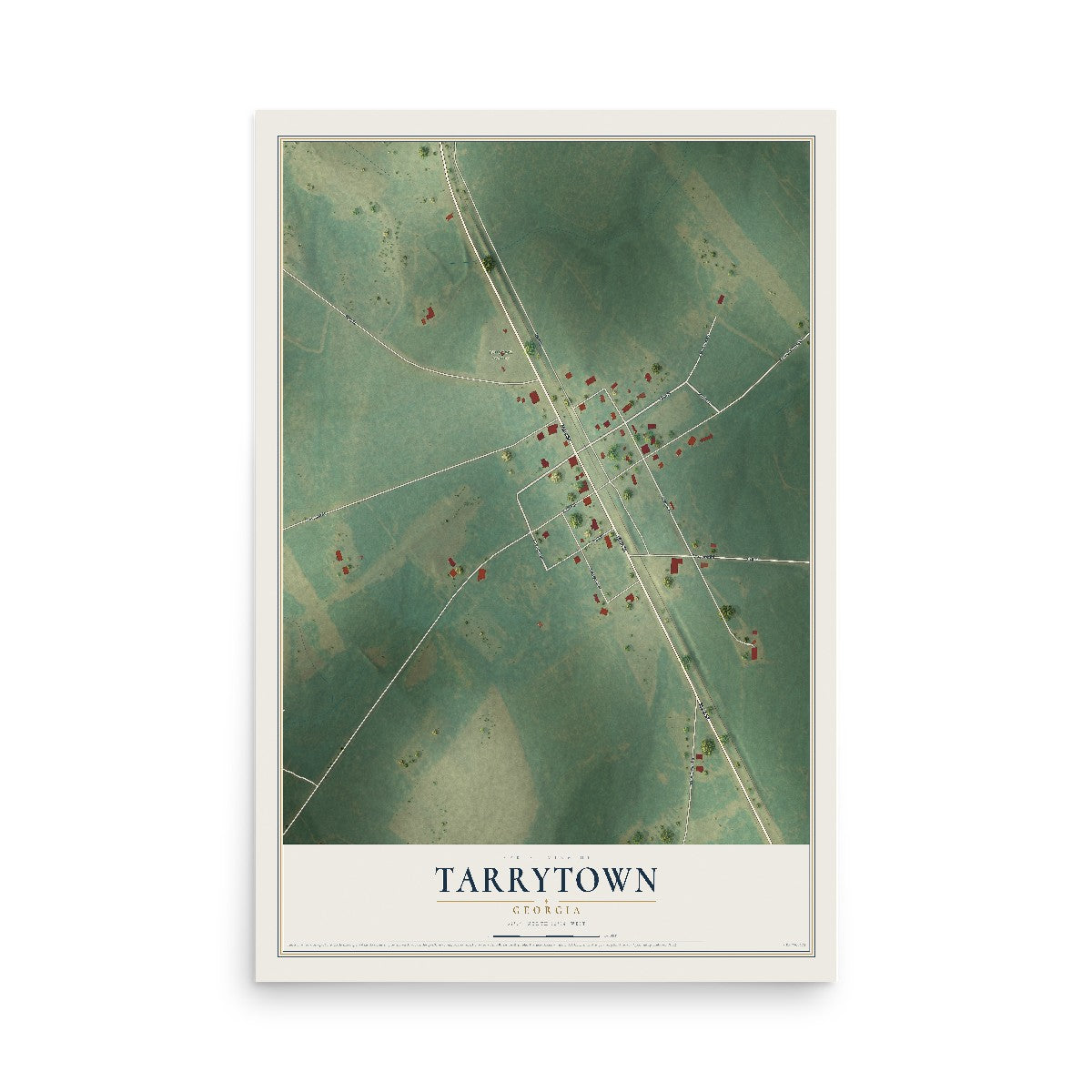 Tarrytown, Georgia map print, 12" x 18" Archival Matte Print mockup