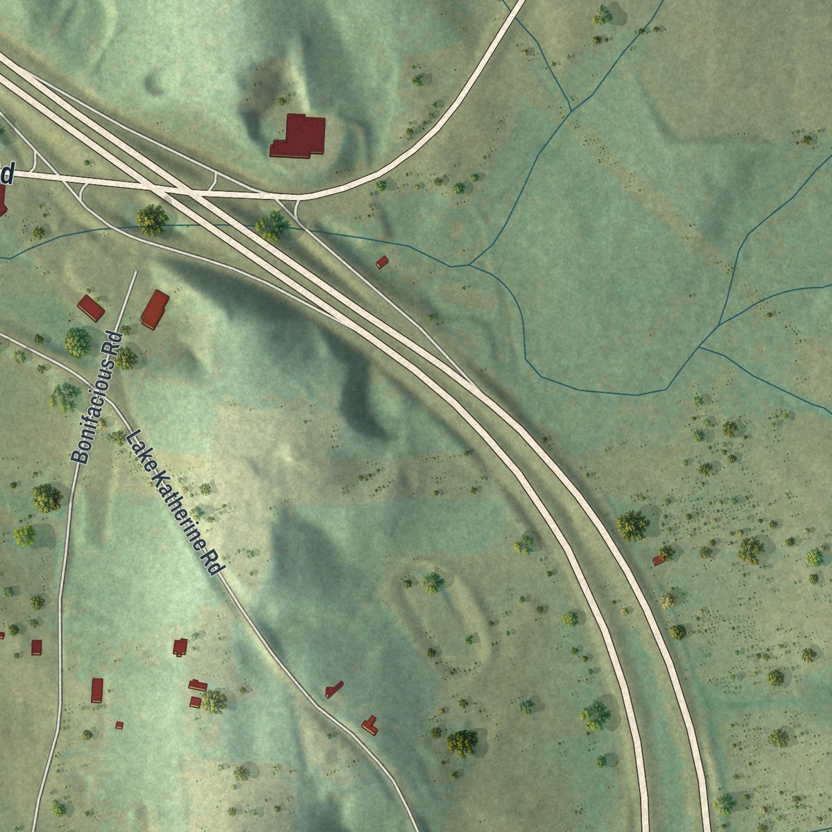 Close-up 2 of the Tunnel Hill, Georgia map artwork