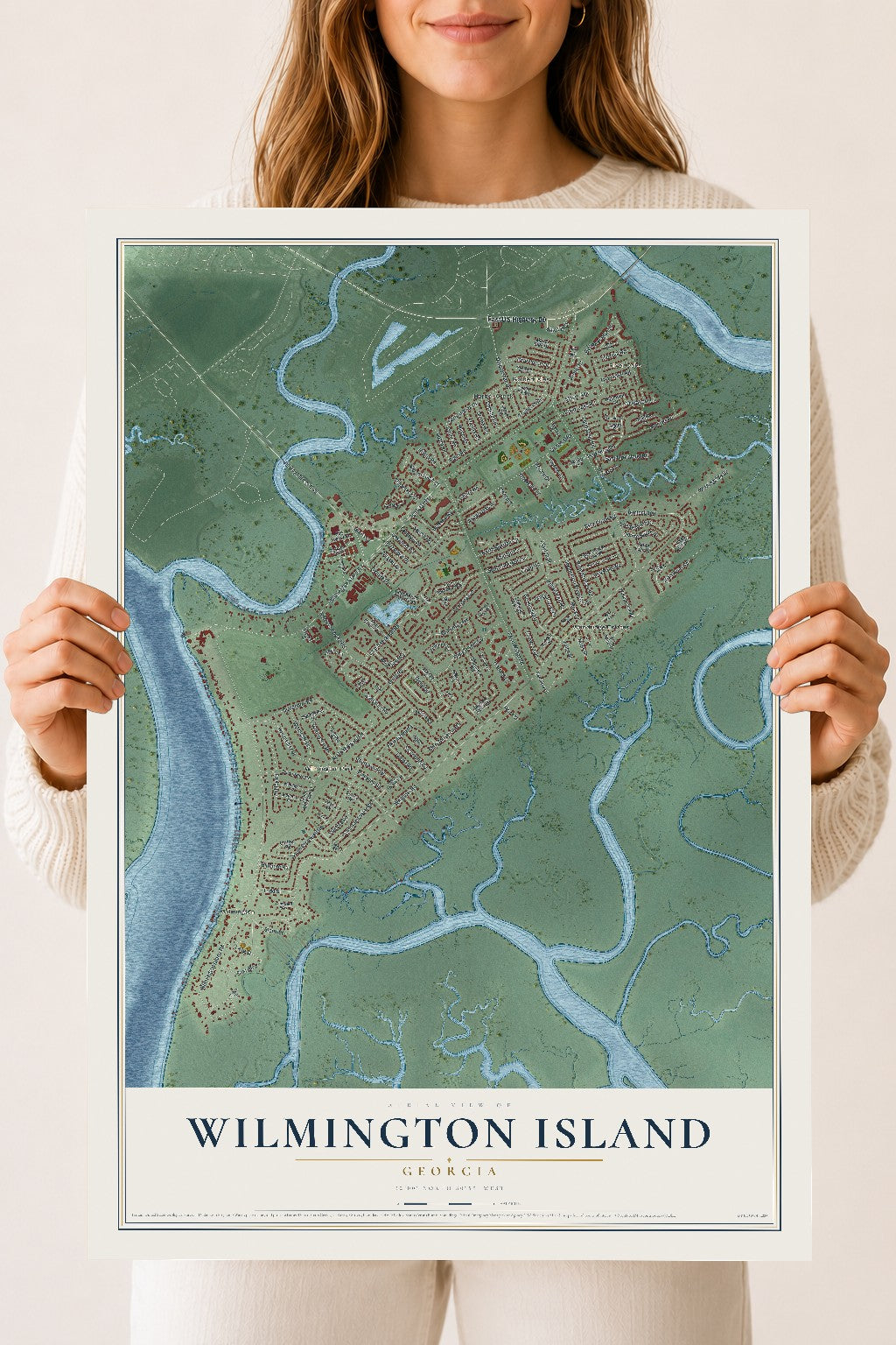 Wilmington Island, Georgia map print, 18" x 24" Archival Matte Print mockup
