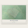 Black Sands, Hawaii map print, the full design