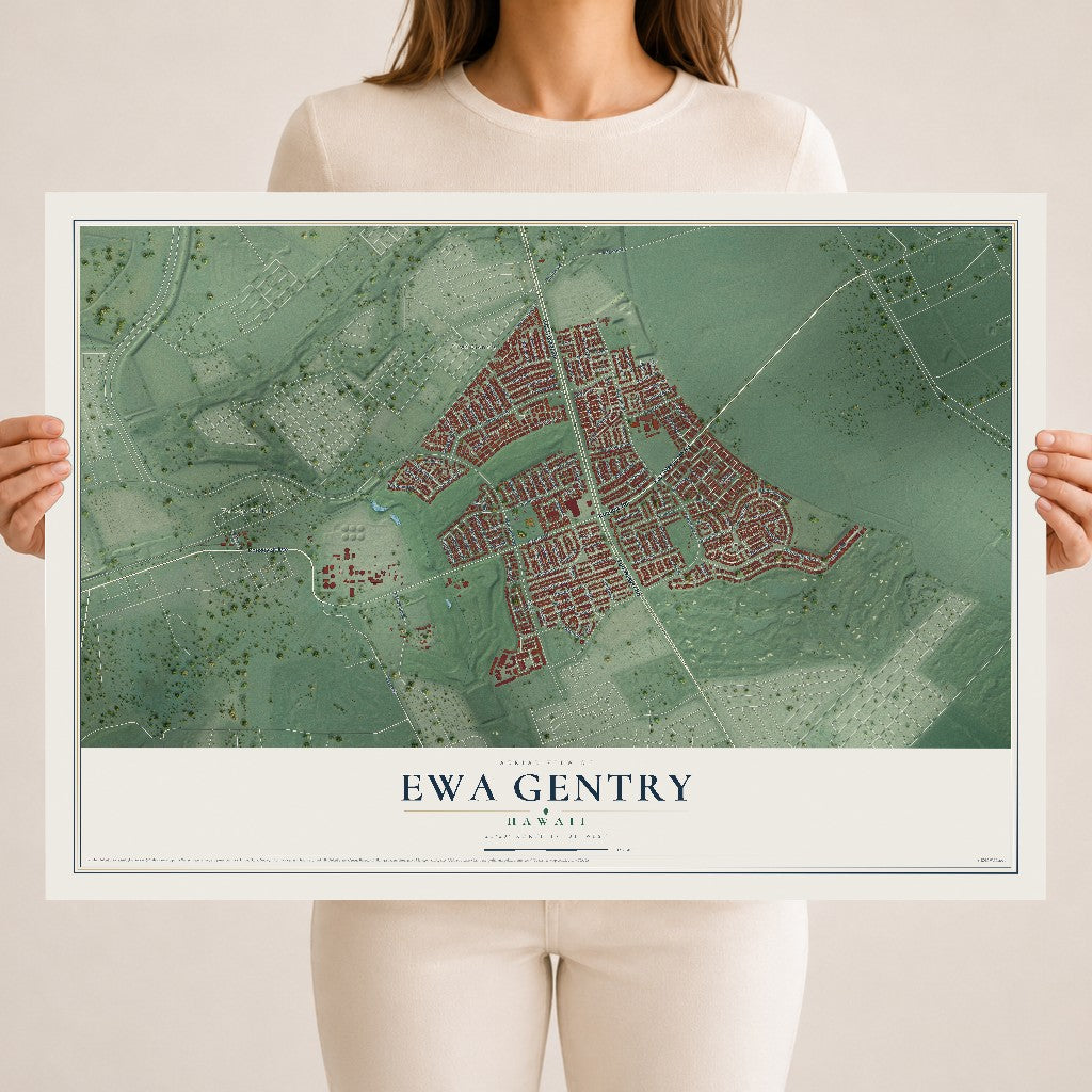 Map of Ewa Gentry, Hawaii, 18 x 24 inch unframed archival matte print