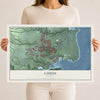 Map of Lihue, Hawaii, 12 x 18 inch unframed archival matte print