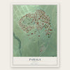 Pahala, Hawaii map print, the full design
