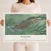 Map of Wahiawa, Hawaii, 12 x 18 inch unframed archival matte print