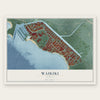Waikiki, Hawaii map print, the full design