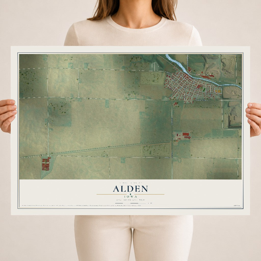 Map of Alden, Iowa, 18 x 24 inch unframed archival matte print