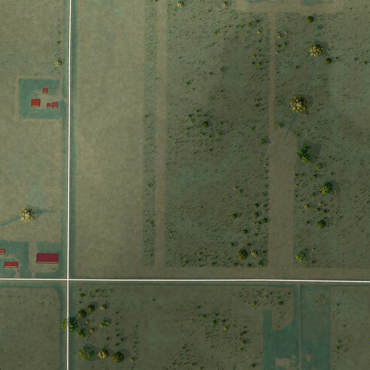 Second close-up of the map of Alexander, Iowa print showing more streets and buildings