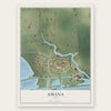Amana, Iowa map print, the full design