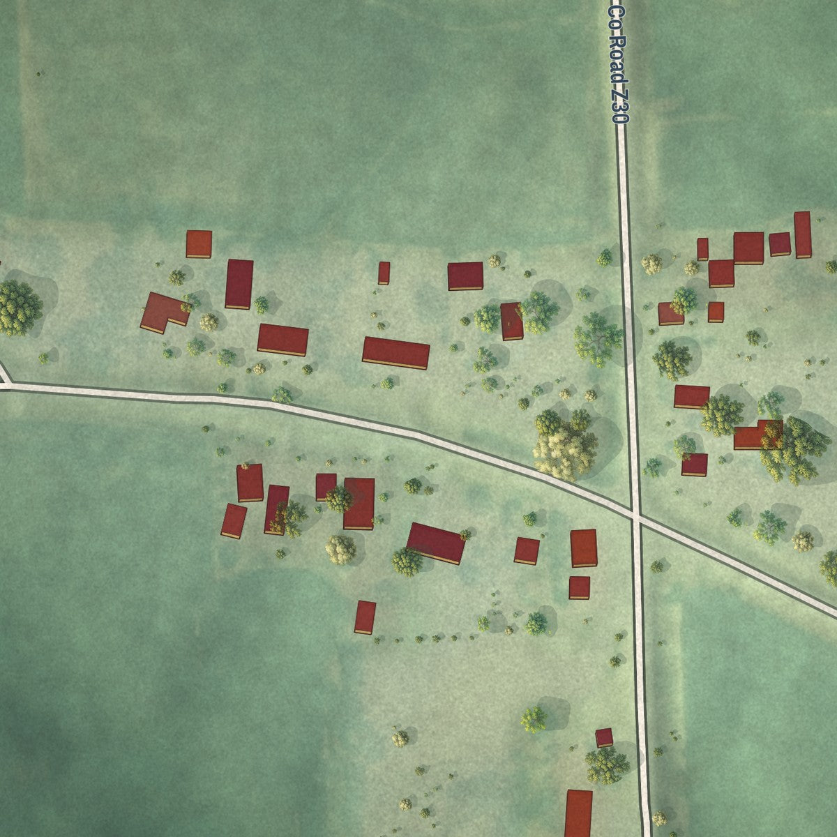 Close-up of the map of Argo, Iowa print showing street and building detail