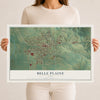 Map of Belle Plaine, Iowa, 12 x 18 inch unframed archival matte print