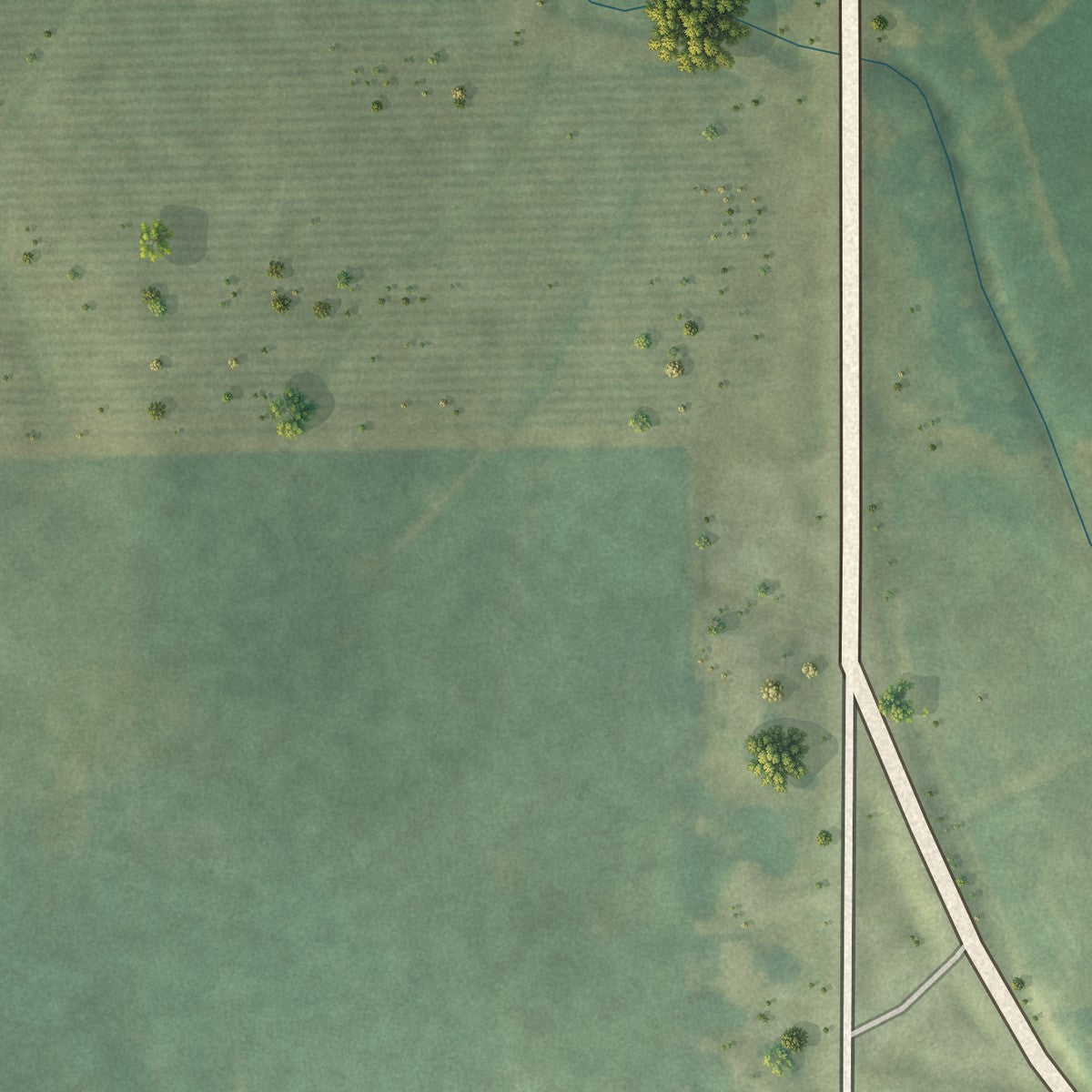 Second close-up of the map of Bennett, Iowa print showing more streets and buildings