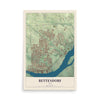 Map of Bettendorf, Iowa, 12 x 18 inch unframed archival matte print