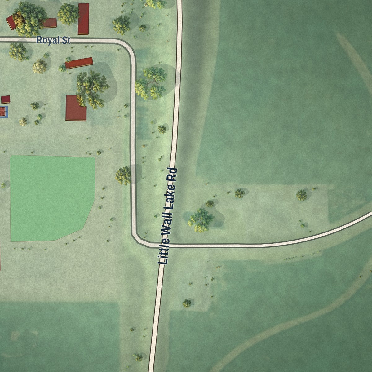 Second close-up of the map of Blairsburg, Iowa print showing more streets and buildings