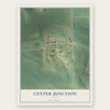 Center Junction, Iowa map print, the full design