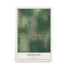 Map of Charlotte, Iowa, 12 x 18 inch unframed archival matte print