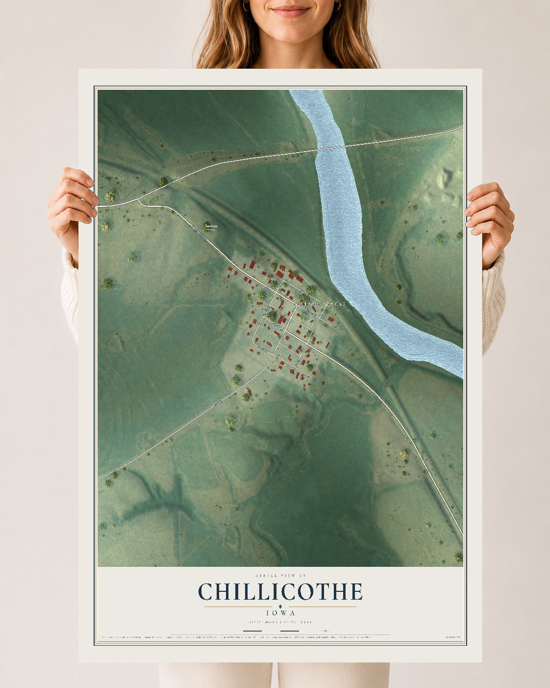 Map of Chillicothe, Iowa, 24 x 36 inch unframed archival matte print