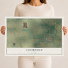 Map of Clearfield, Iowa, 12 x 18 inch unframed archival matte print