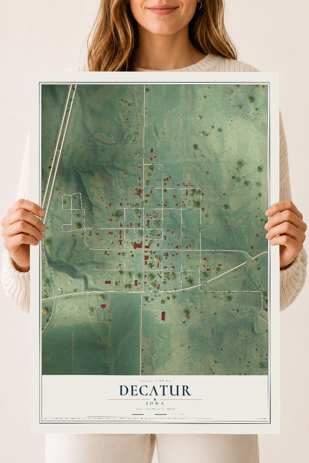 Map of Decatur, Iowa, 18 x 24 inch unframed archival matte print