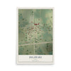 Map of Delaware, Iowa, 12 x 18 inch unframed archival matte print