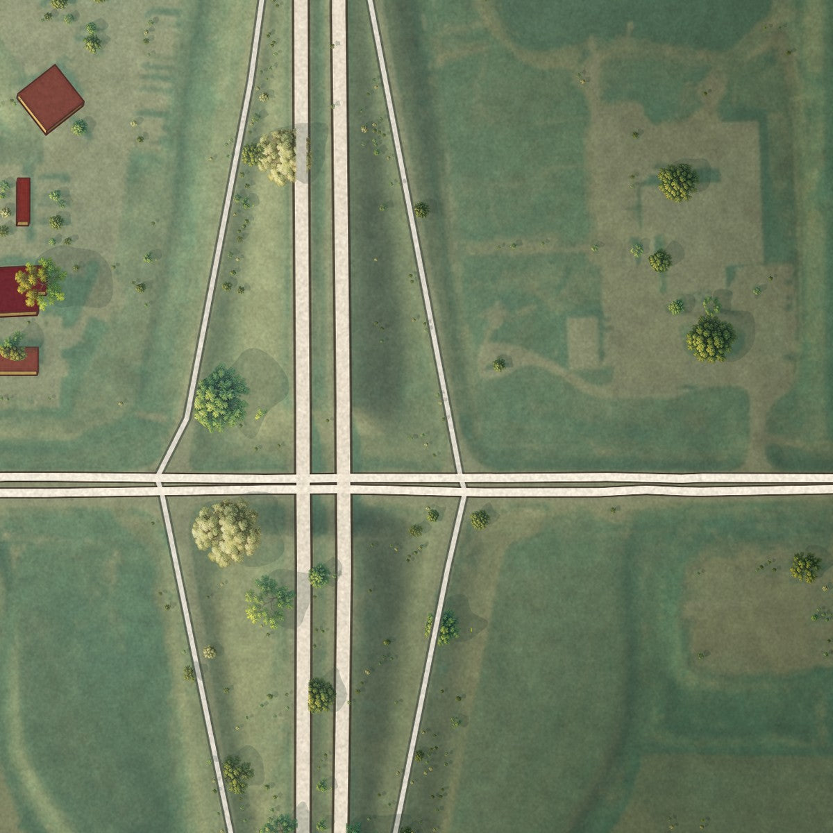 Second close-up of the map of Ellsworth, Iowa print showing more streets and buildings