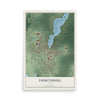 Map of Emmetsburg, Iowa, 12 x 18 inch unframed archival matte print