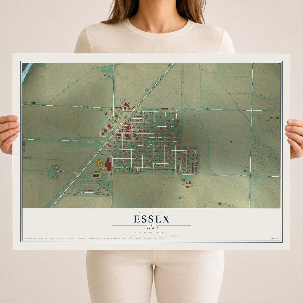 Map of Essex, Iowa, 18 x 24 inch unframed archival matte print