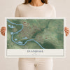 Map of Evansdale, Iowa, 12 x 18 inch unframed archival matte print