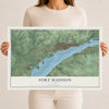 Map of Fort Madison, Iowa, 12 x 18 inch unframed archival matte print